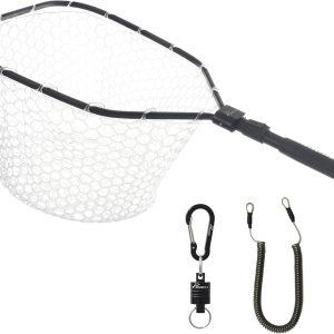 GOODCAT Fly Fishing Landing Net Soft Rubber Mesh Trout Net Catch and Release Net