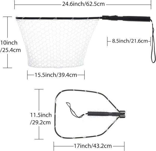 GOODCAT Fly Fishing Landing Net Soft Rubber Mesh Trout Net Catch and Release Net - Image 2